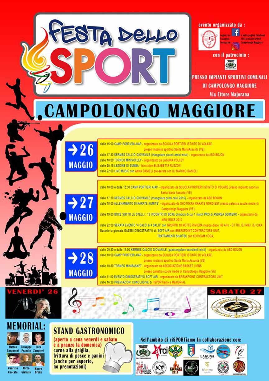 Programma Festa dello Sport di Campolongo Maggiore