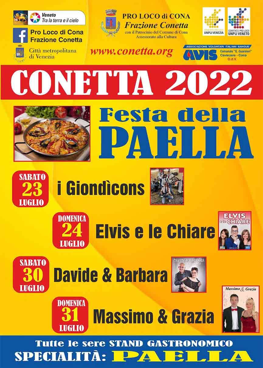 Programma Festa della Paella Conetta
