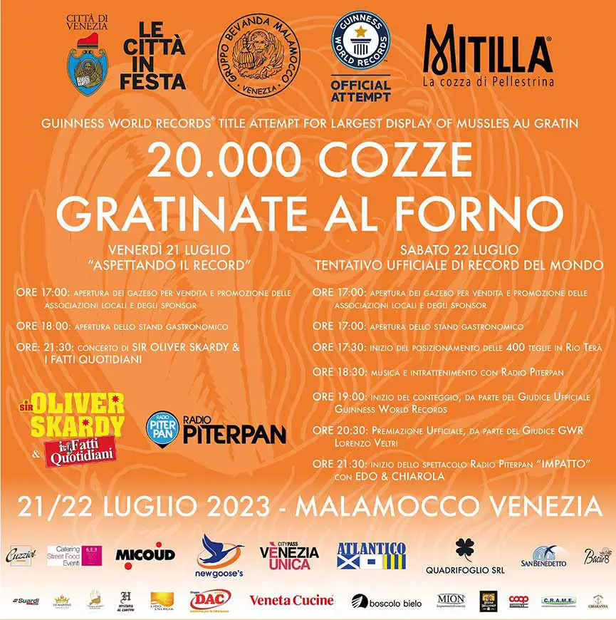 20.000 Cozze Gratinate al Forno Malamocco Venezia